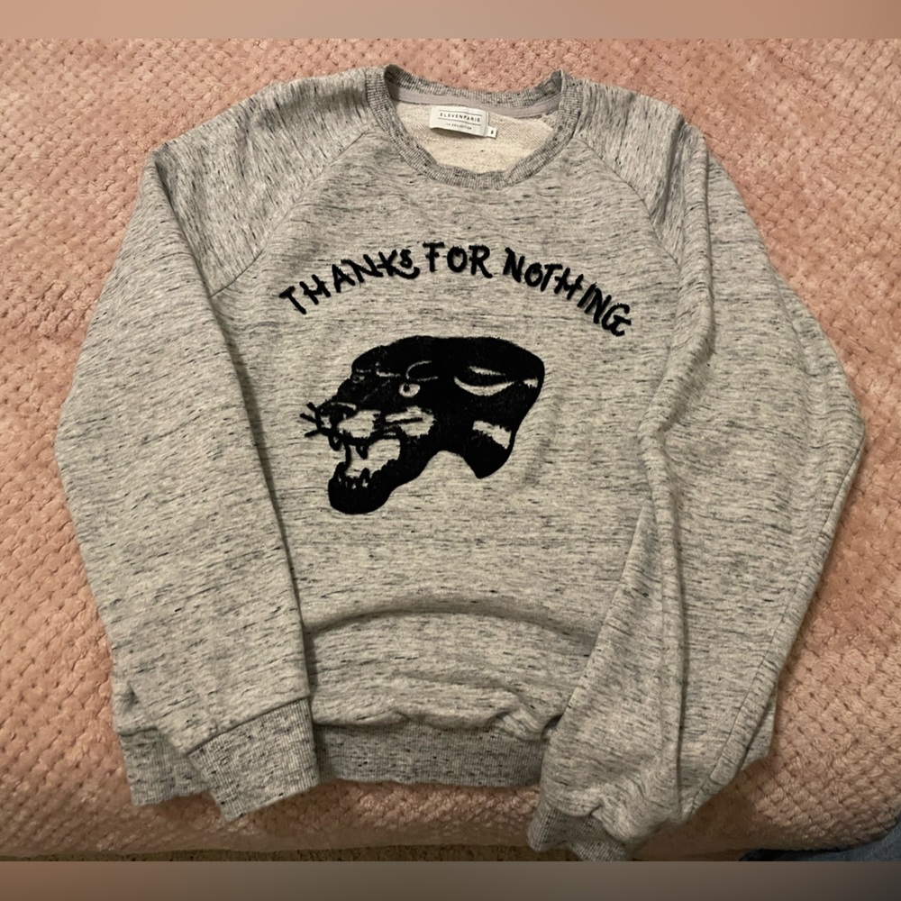 Elevenparis grey cougar sweatshirt - originally $148 - free shipping